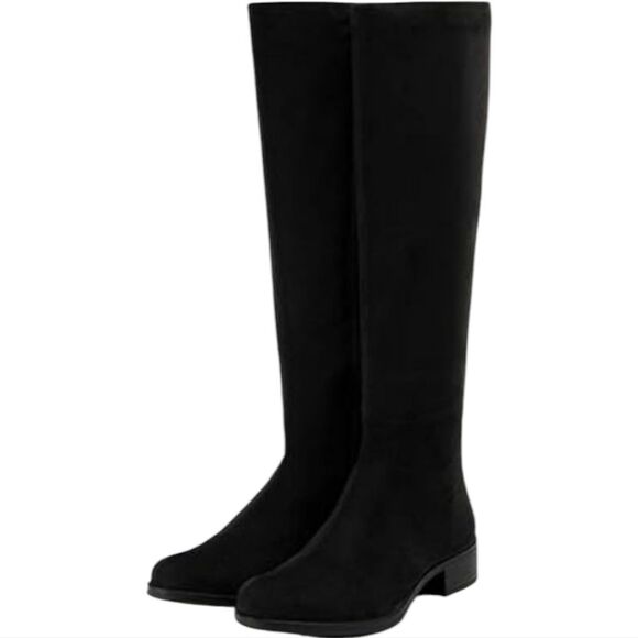 Bussola Siena Whimsygoth Microtec Soft Suede Goth Riding Boots 39 US 8-8:5 Black - Picture 3 of 17